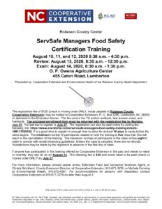 ServSafe information flier