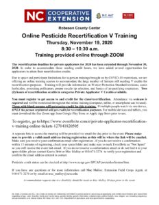 Pesticide Training Flier