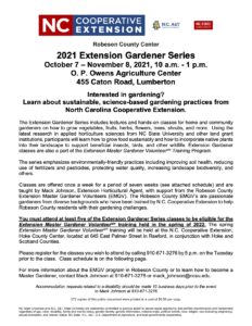 Flier for Extension Gardener Series