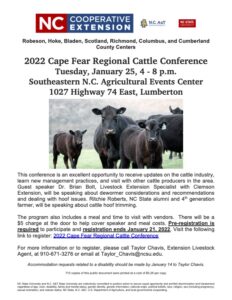 Cover photo for 2022 Cape Fear Regional Cattle Conference