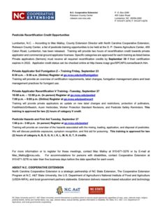 Cover photo for Pesticide Recertification Credit Opportunities