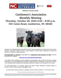 Cover photo for Cattlemen’s Association  Monthly Meeting