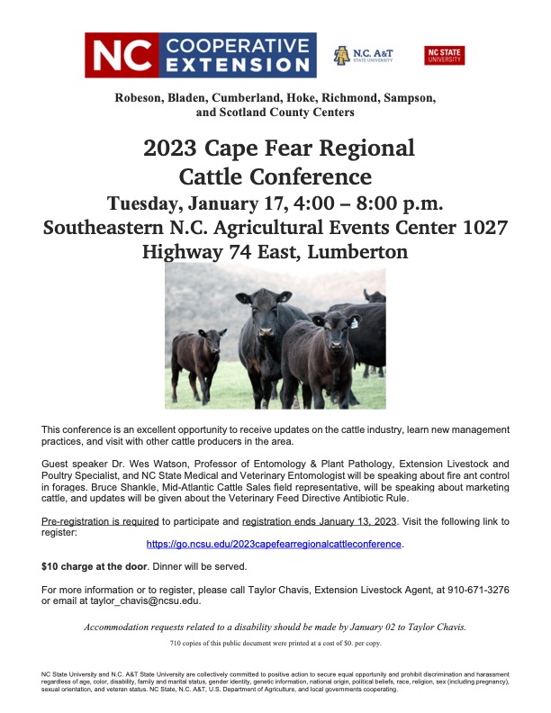 2023 Cape Fear Regional Cattle Conference | North Carolina Cooperative  Extension