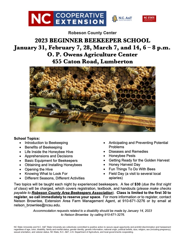 2023 Beekeeper School flyer. 