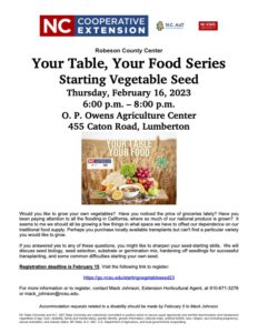 Cover photo for Your Table, Your Food Series Starting Vegetable Seed