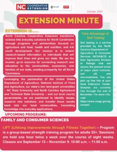 Cover photo for Extension Minute – October Issue