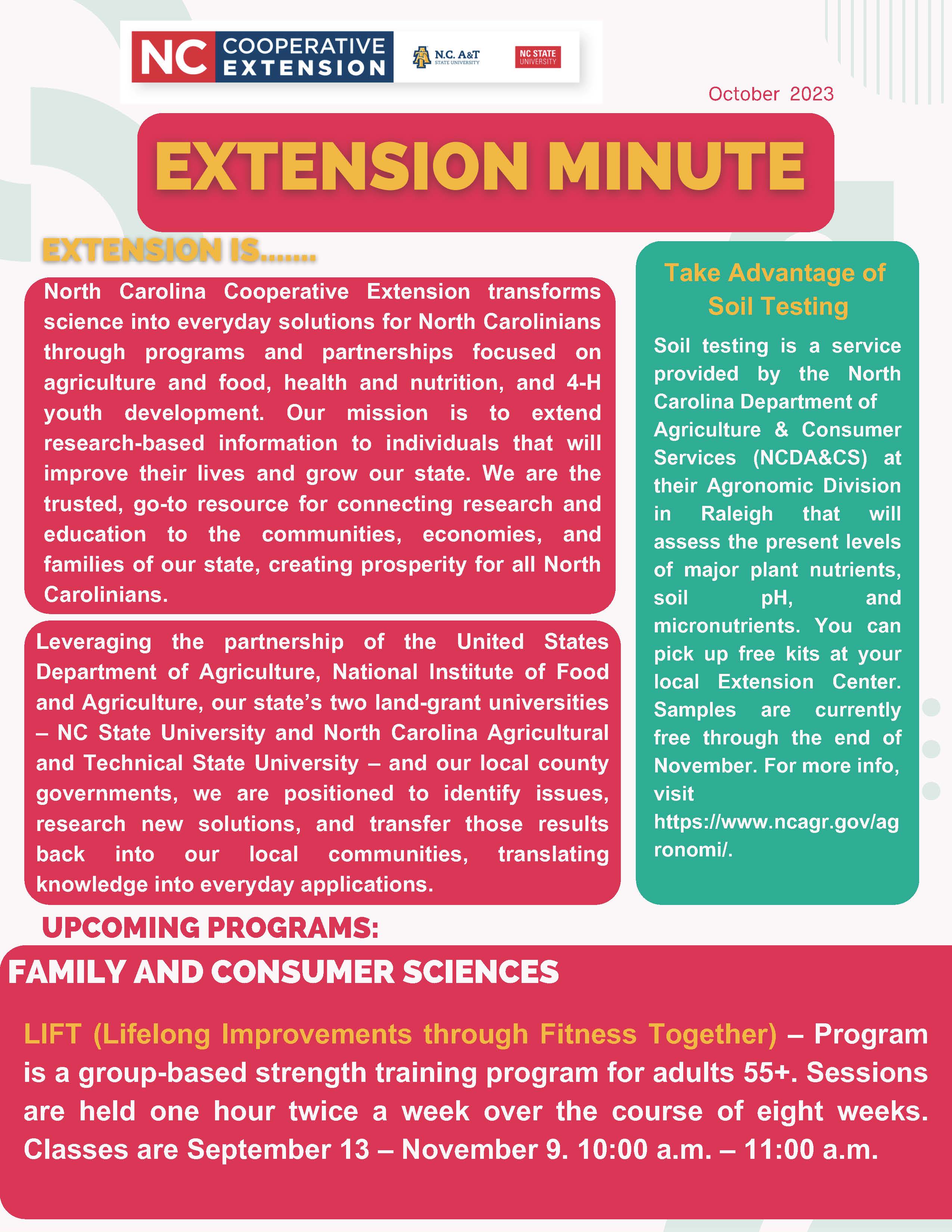 Extension Minute Newsletter Cover Page
