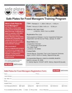Safe Plates for Food Managers Training Program