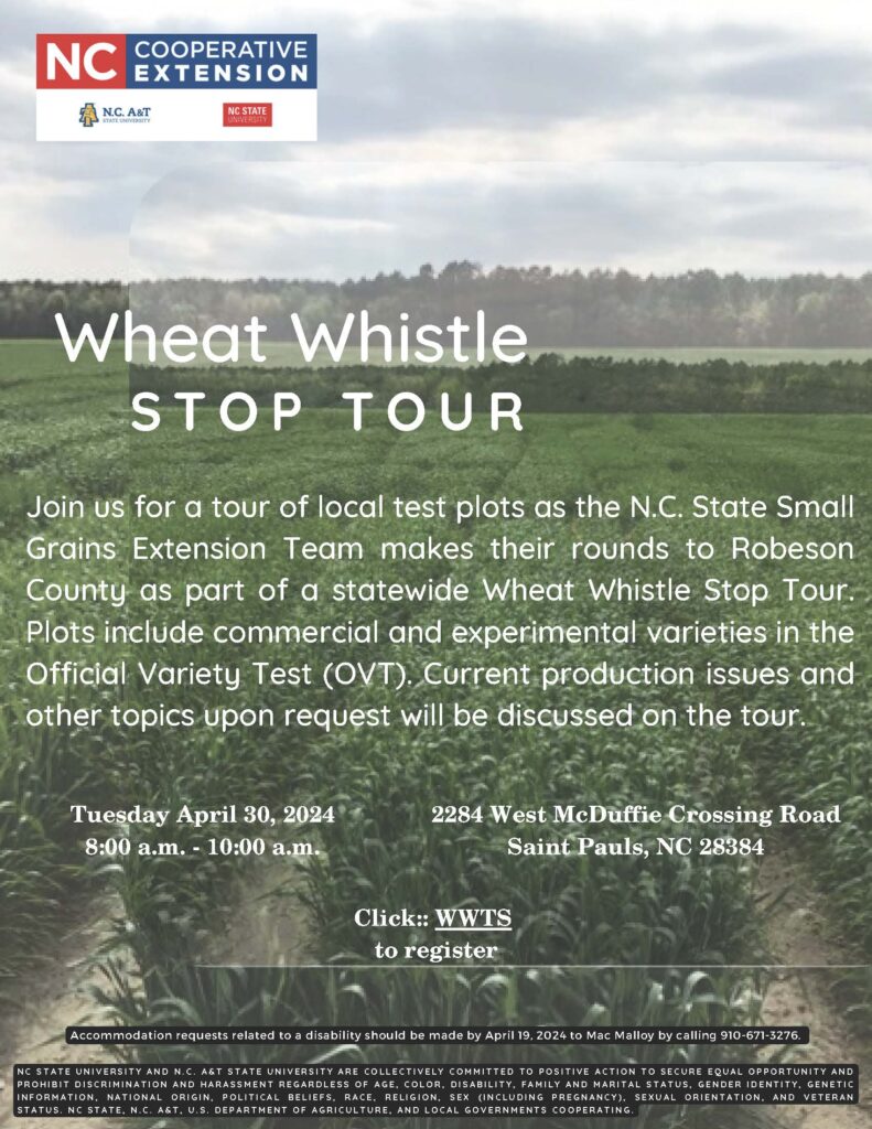 Wheat Whistle Stop Tour | N.C. Cooperative Extension